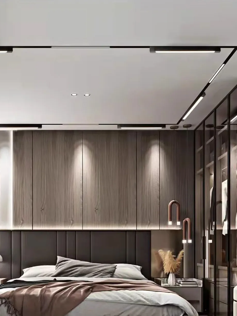 Foco Lineal  Riel Monofásico LED 30W 3000K Luz Cálida Negro  8