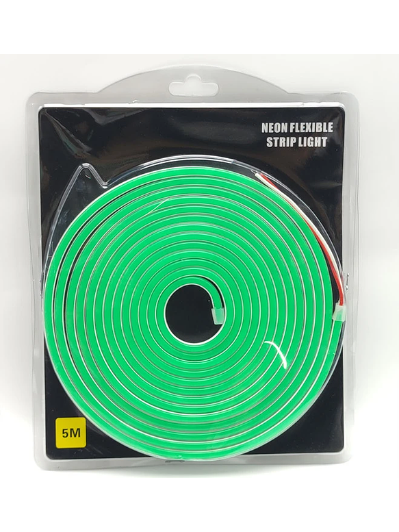 Cinta Led Neón VERDE PVC 6*12mm 5mts 12v 14w/mt IP66 7