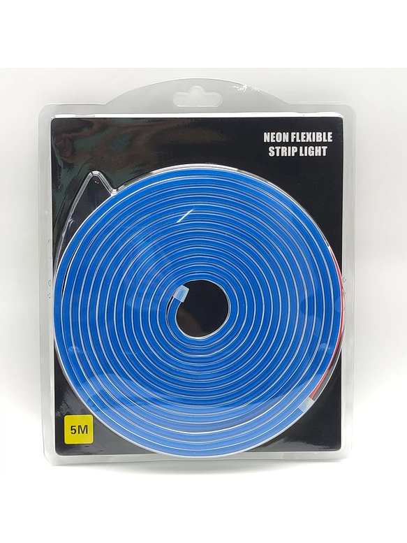 Cinta Led Neón Azul PVC 6*12mm 5mts 12v 14w/mt IP66 7