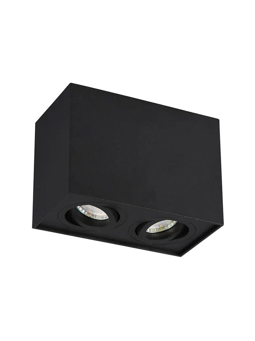 Aplique Techo Rectangular Negro 2xGU10 IP20 1