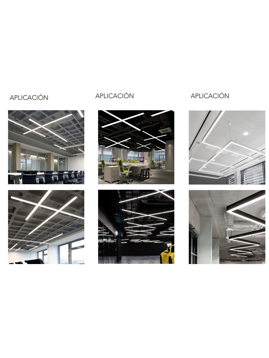 Colgante Lineal LED 40W 120cm Luz Cálida 3000K Negro 4