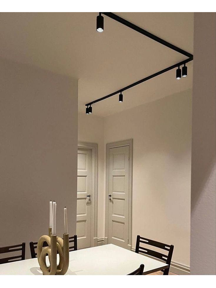 Kit Riel Monofásico Negro 1m 3 Focos GU10 Luz Cálida 6