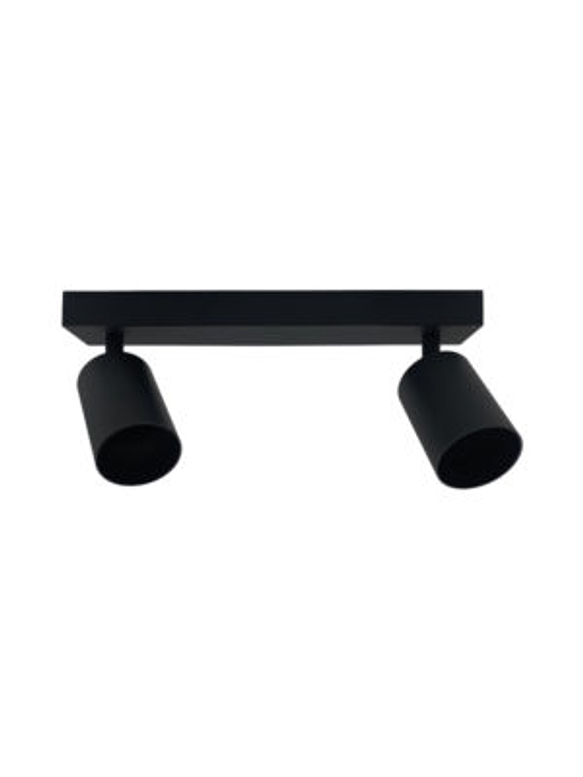 Pack Aplique Doble Cielo/Muro Negro GU10 + 2 Ampolletas 2