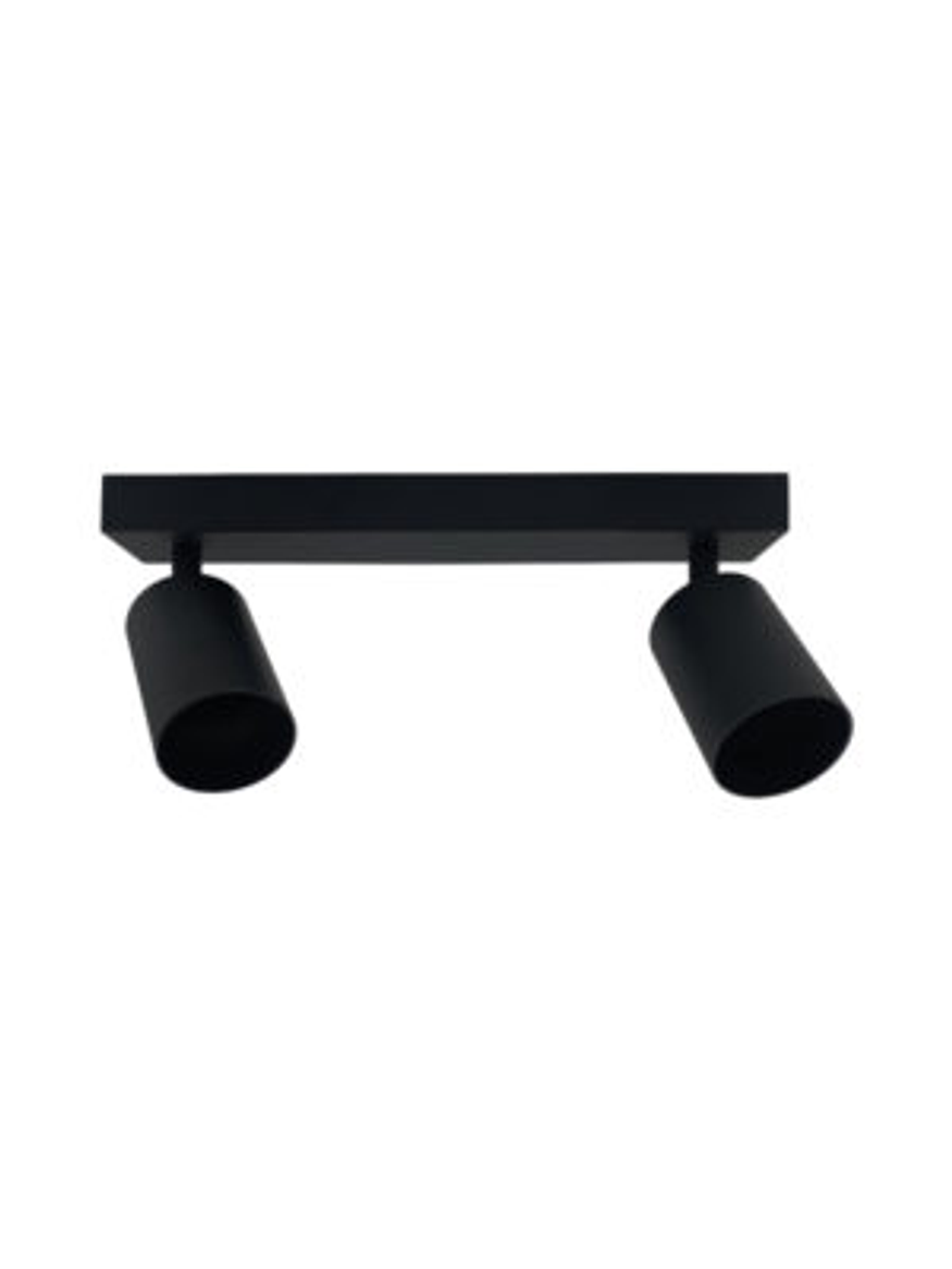 Pack Aplique Doble Cielo/Muro Negro GU10 + 2 Ampolletas 2