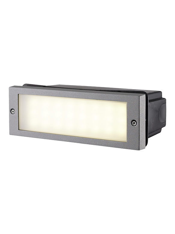 Aplique Muro embutido LED 4W Luz Cálida IP54 Gris Claro 1