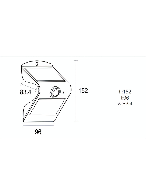 Aplique Solar LED Roblan 1,5W Sensor IP65 Exterior Blanco/Negro 3