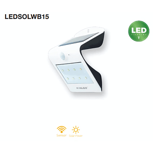 Aplique Solar LED Roblan 1,5W Sensor IP65 Exterior Blanco/Negro