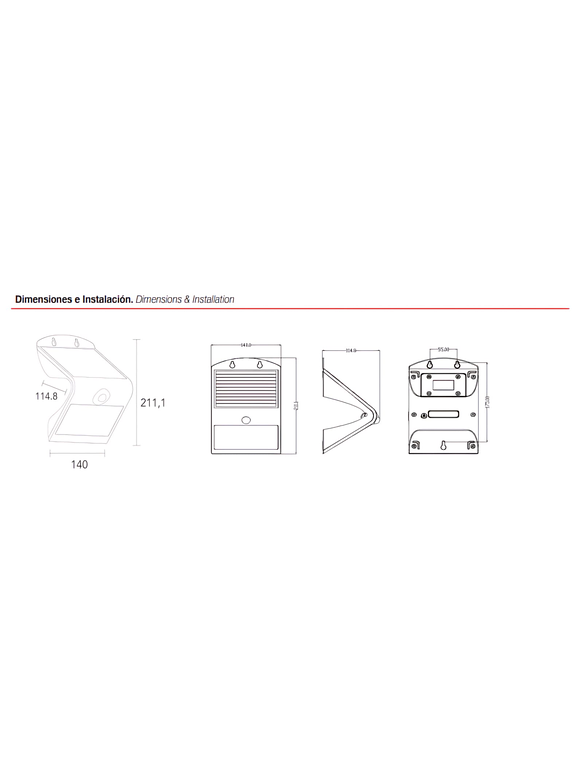  Aplique Solar LED 4W Sensor IP65 3000K / 4000K Blanco/Negro 2