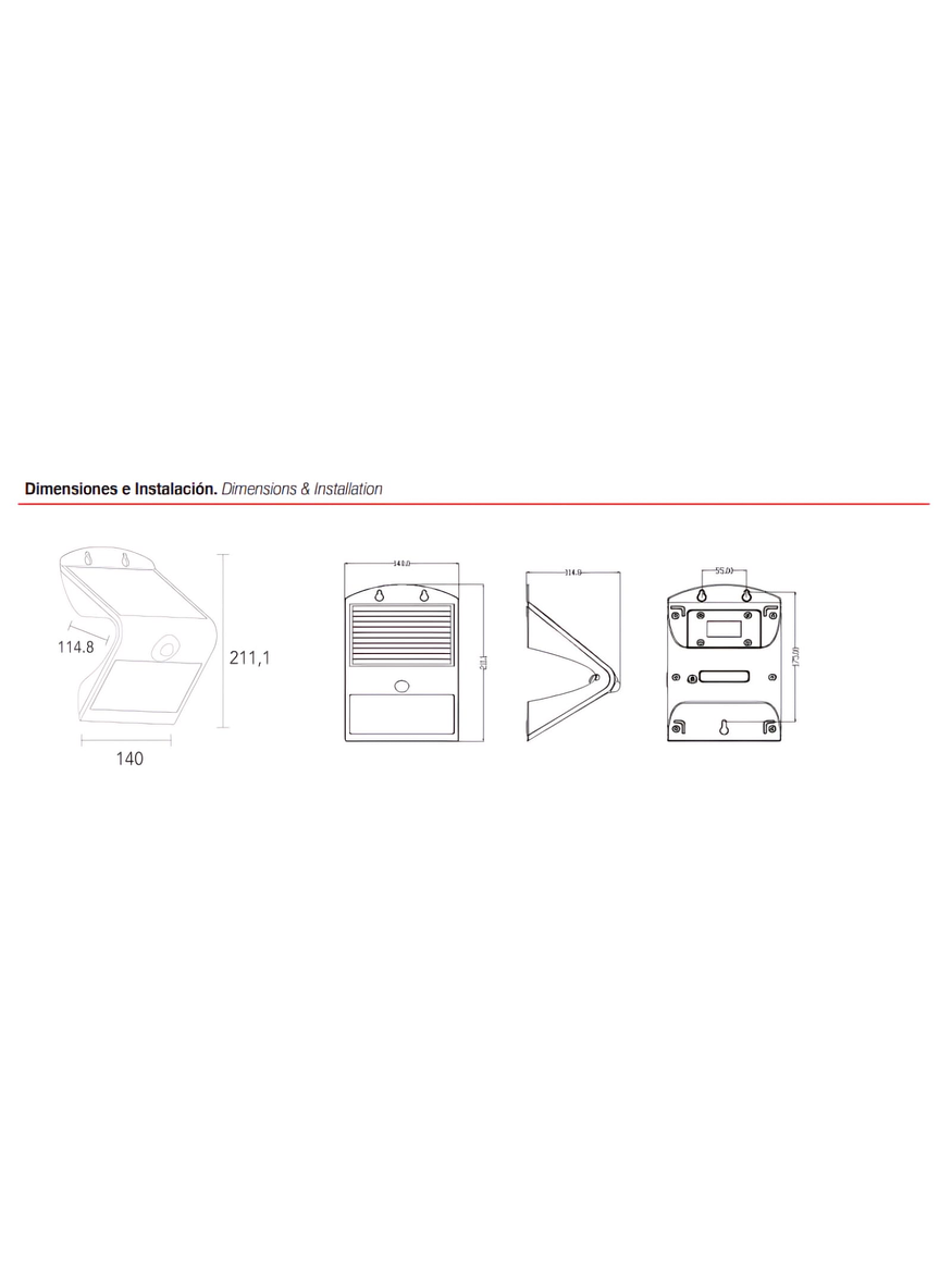 Aplique Solar LED Roblan 7W con Sensor IP65 Exterior – Blanco/Negro 3