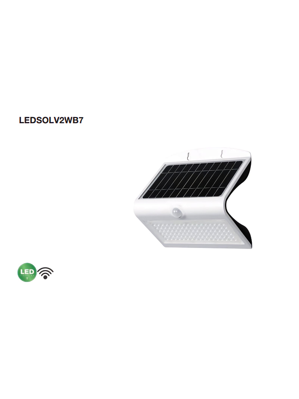 Aplique Solar LED Roblan 7W con Sensor IP65 Exterior – Blanco/Negro 2