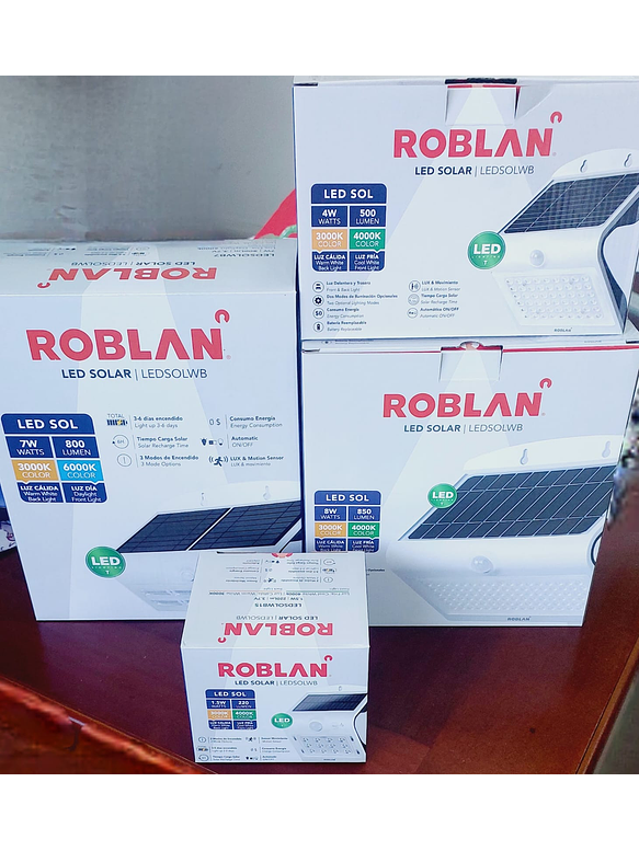 Aplique Solar LED Roblan 7W con Sensor IP65 Exterior – Blanco/Negro 6