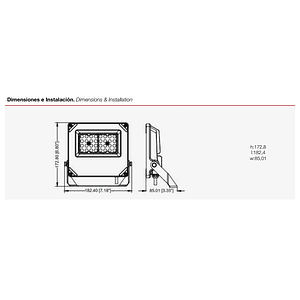 Proyector LED ROBLAN XV2 10W 6500K 1400lm IP66 90°