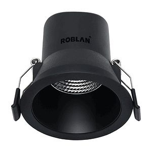 Downlight LED ROBLAN 6W Luz Cálida Regulable TRIAC Negro
