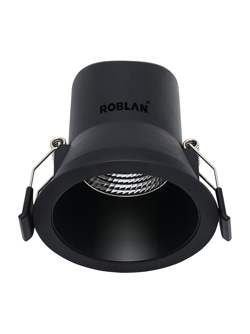 Downlight LED ROBLAN 6W Luz Cálida Regulable TRIAC Negro 1