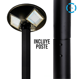 Luminaria Pagoda Solar 150W Luz Fría + Poste Metálico 3m