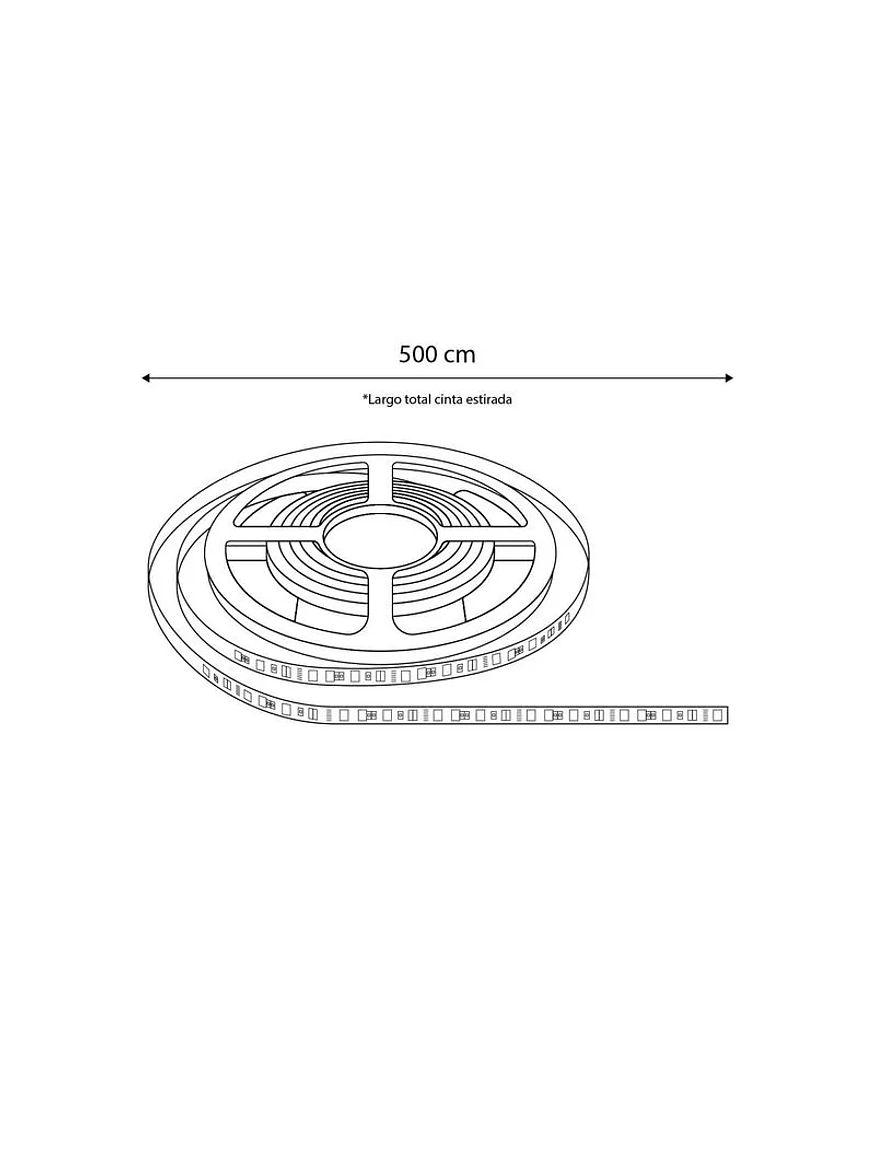 Cinta LED 9,6W SMD 2835 Neutra 5 Metros IP54 12V  2