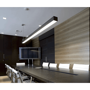 Luminaria Lineal Colgante LED 36W 3000K Cálido 45x60x1200mm Carcasa Gris