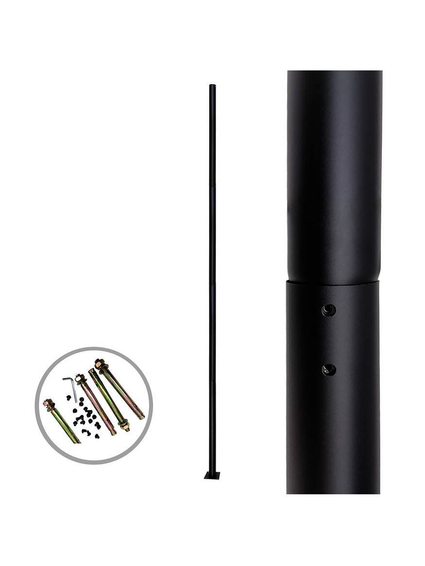 Poste Metálico Galvanizado 3 Metros Ø76mm para Luminarias 1