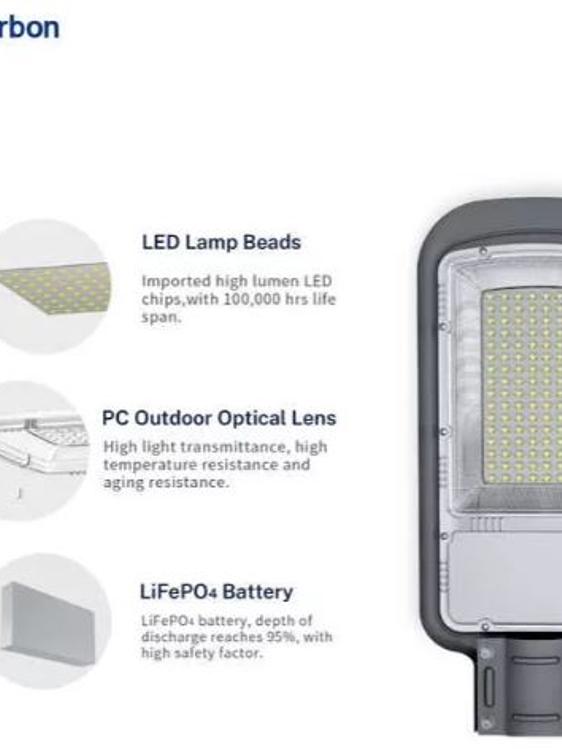 Luminaria solar pública LED AUSTRAL 600W luz fría IP65 4