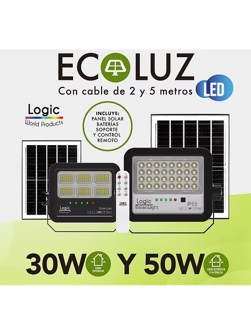 Proyector Solar LED 50W Sensor y C/ Remoto IP65 6500K  2