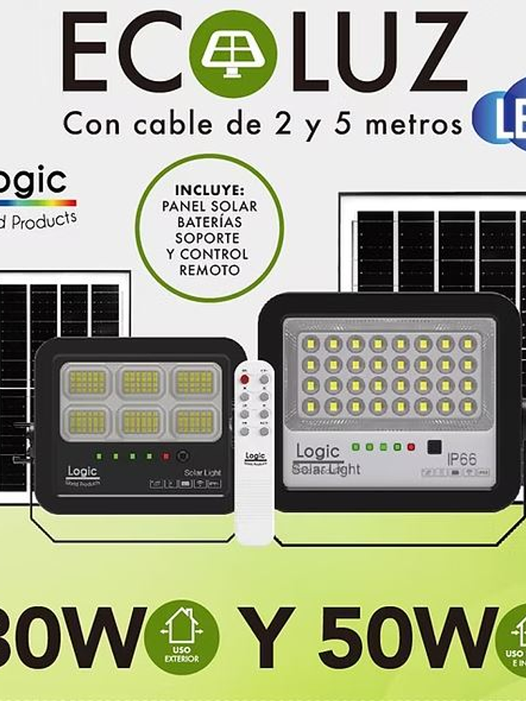 Proyector Solar LED 50W Sensor y C/ Remoto IP65 6500K  2
