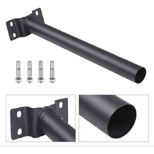 Soporte Metálico 48mm con Base de 4 Fijaciones y Tornillos M8x60