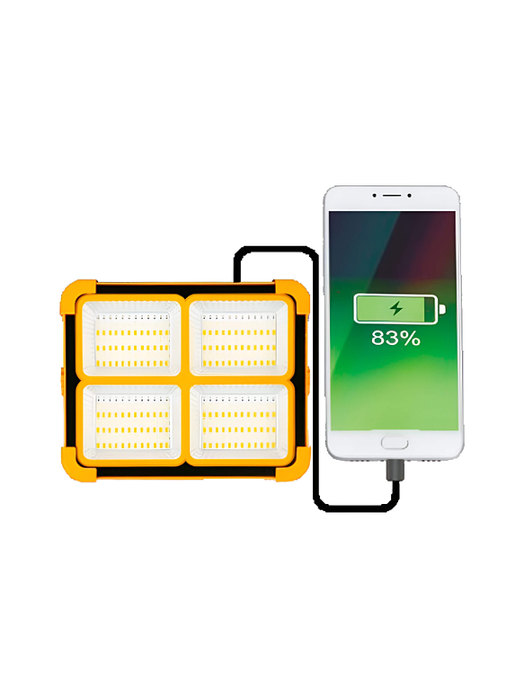 Proyector Led Solar 100W Portátil Recargable Power Bank Luz Fría/Cálida/Flash 3
