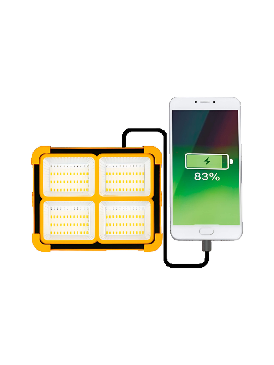 Proyector Led Solar 100W Portátil Recargable Power Bank Luz Fría/Cálida/Flash 3