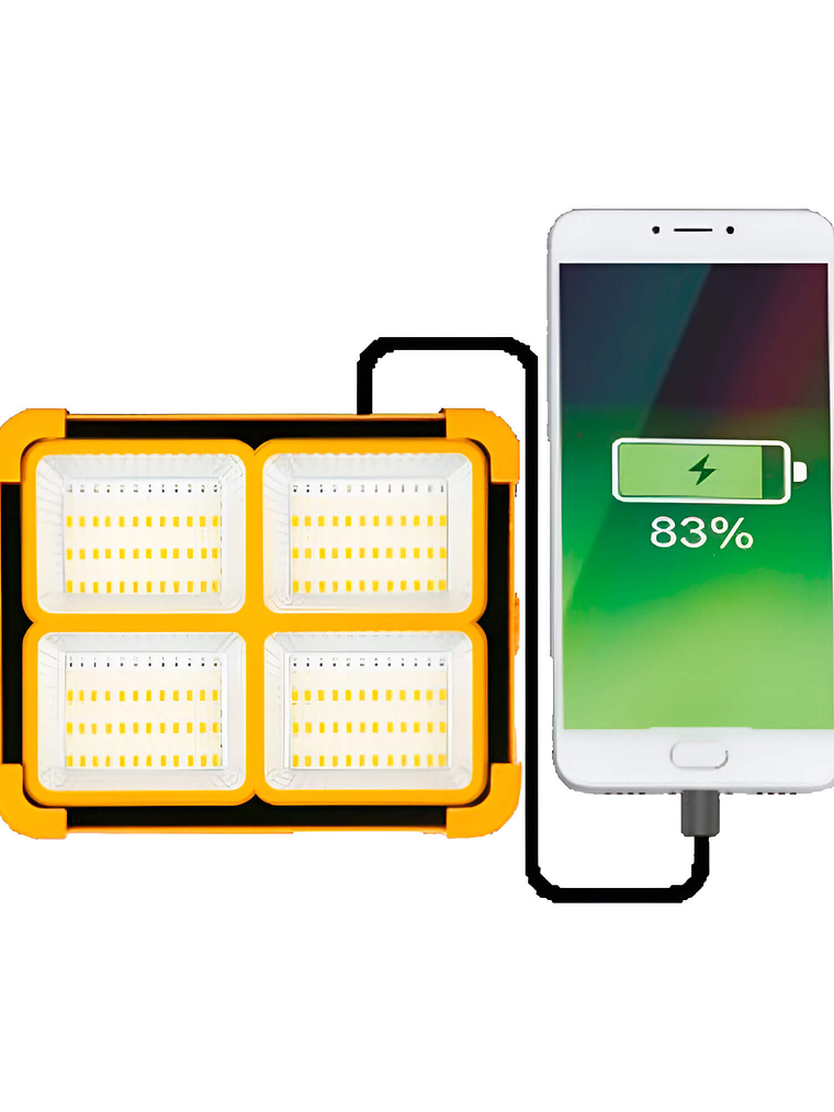 Proyector Led Solar 100W Portátil Recargable Power Bank Luz Fría/Cálida/Flash 3