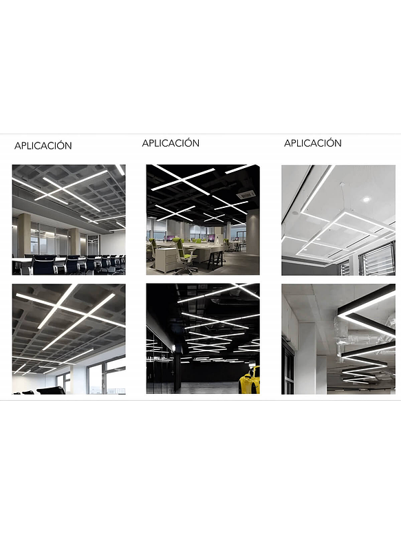 Colgante Lineal 40W Luz Fría 120cm Carcasa Negro  3