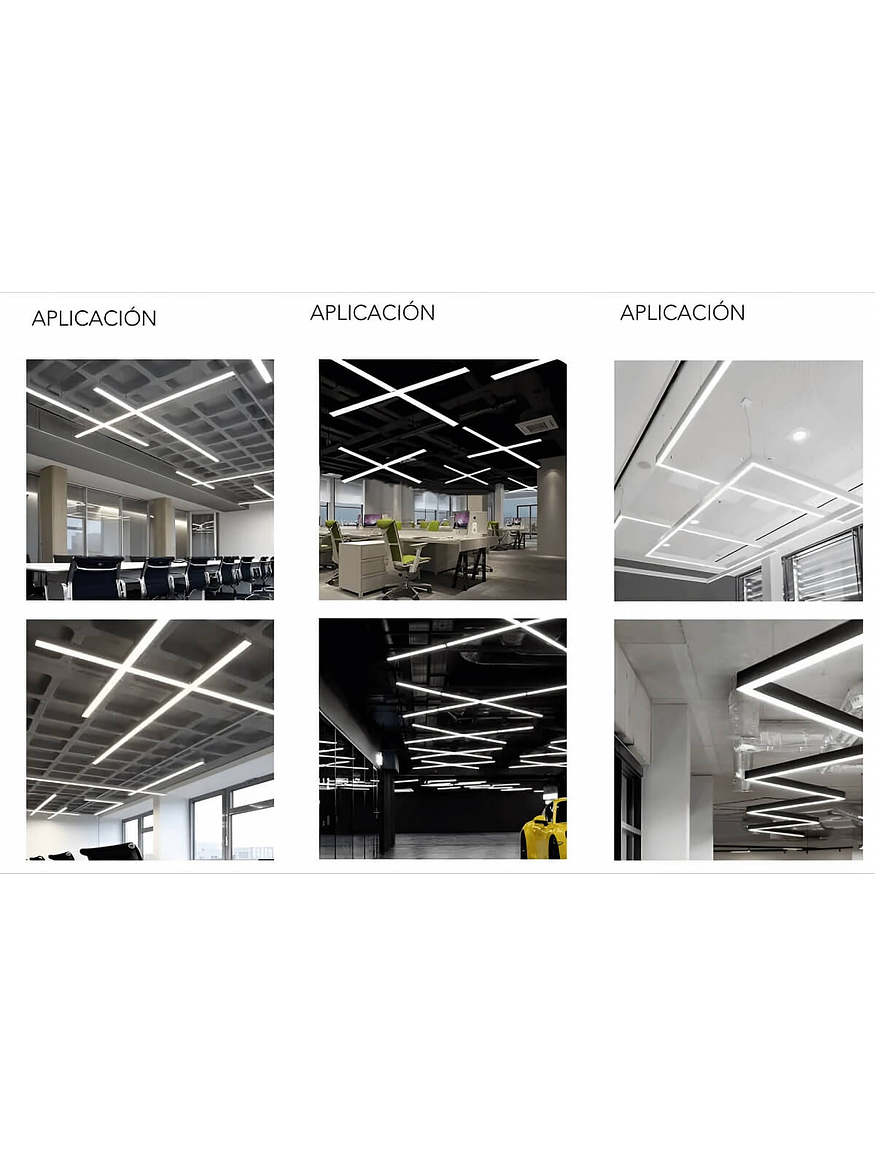 Colgante Lineal LED 40W 120cm Luz Fría 6500K Negro 3