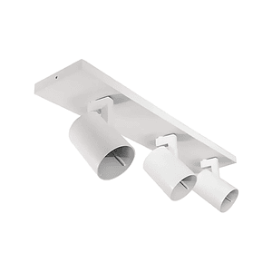 Foco sobrepuesto triple GU10 IP20 Blanco 
