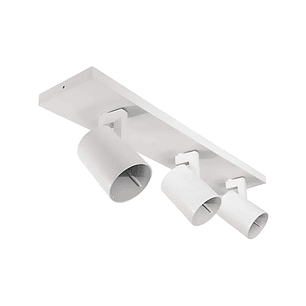 Foco sobrepuesto triple GU10 IP20 Blanco 