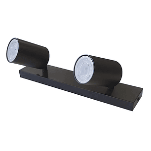 Foco sobrepuesto doble GU10 IP20 Negro