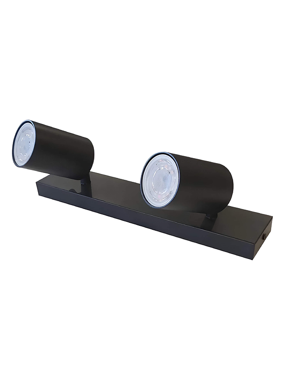 Foco sobrepuesto doble GU10 IP20 Negro 1