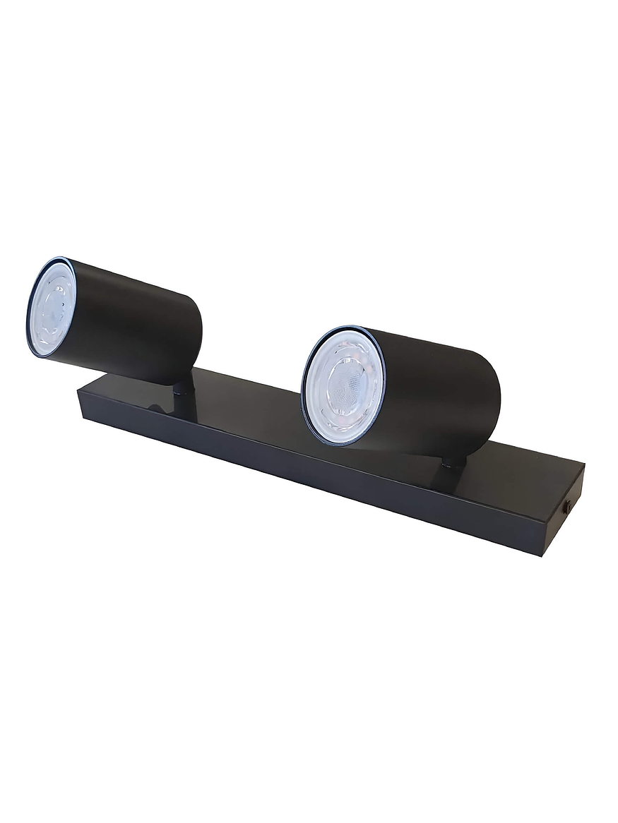 Aplique Sobrepuesto Doble GU10 Negro Cielo y Muro 2