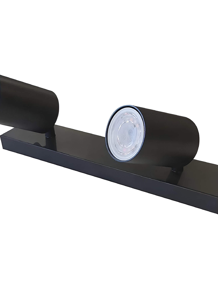 Foco sobrepuesto doble GU10 IP20 Negro 1