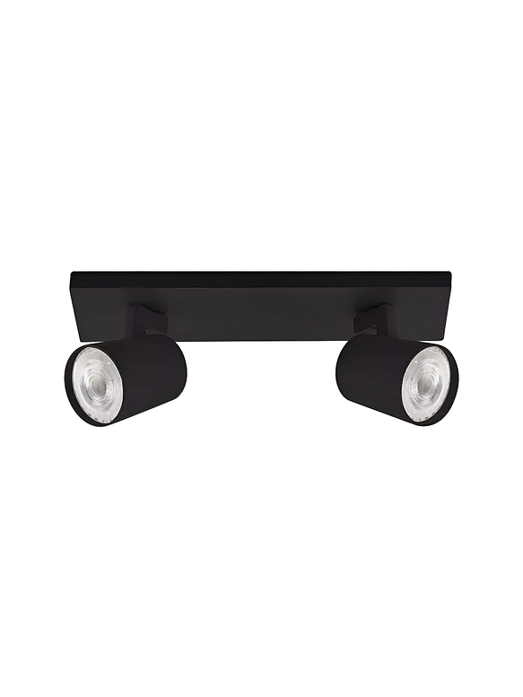 Foco sobrepuesto doble GU10 IP20 Negro 2