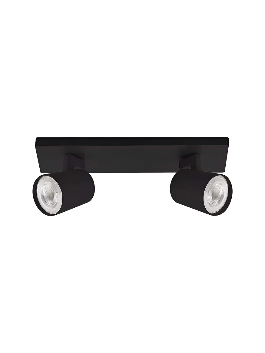 Aplique Sobrepuesto Doble GU10 Negro Cielo y Muro 3
