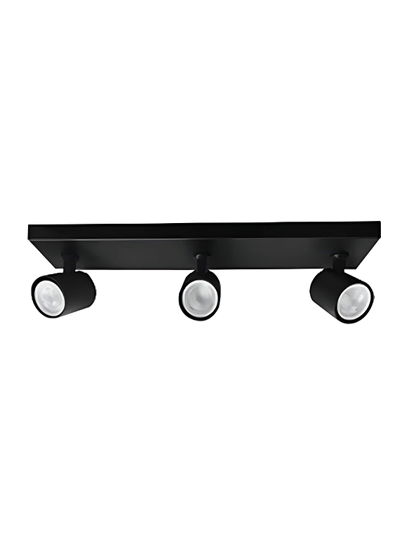 Foco sobrepuesto triple GU10 IP20 Negro 1