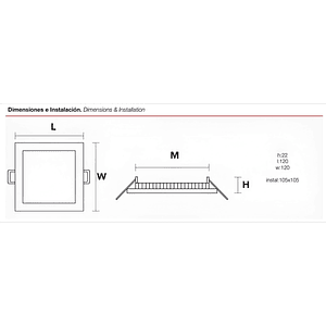 Embutido Slim Cuadrado LED ROBLAN 6W Luz Fria 