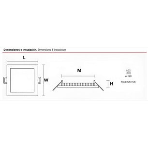 Embutido Slim Cuadrado LED ROBLAN 6W Luz Fria 