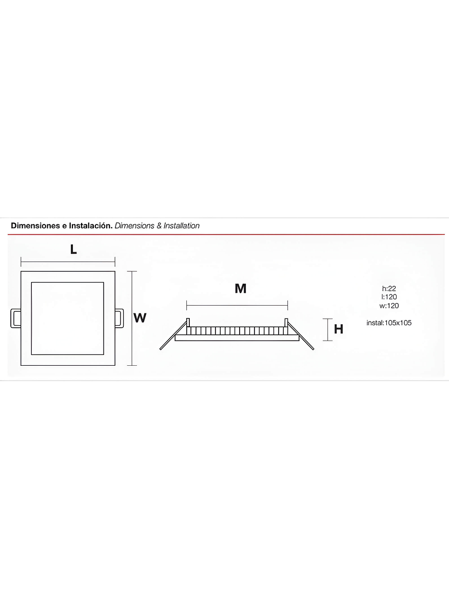 Embutido Slim Cuadrado LED ROBLAN 6W Luz Fria  2