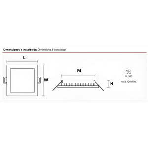 Embutido Slim Cuadrado LED ROBLAN 6W Luz Calida