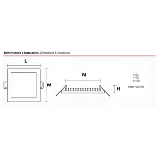 Embutido Slim Cuadrado LED ROBLAN 6W Luz Calida