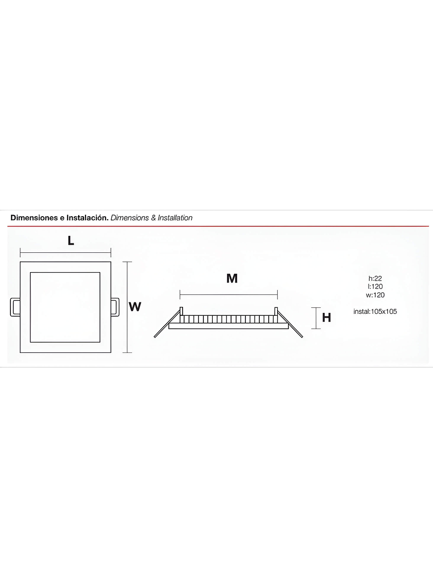 Embutido Slim Cuadrado LED ROBLAN 6W Luz Calida 2