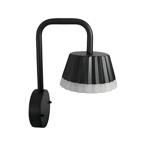 Aplique muro negro LED 10W 3000K IP54 Ø15cm