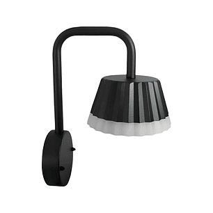 Aplique muro negro LED 10W 3000K IP54 Ø15cm
