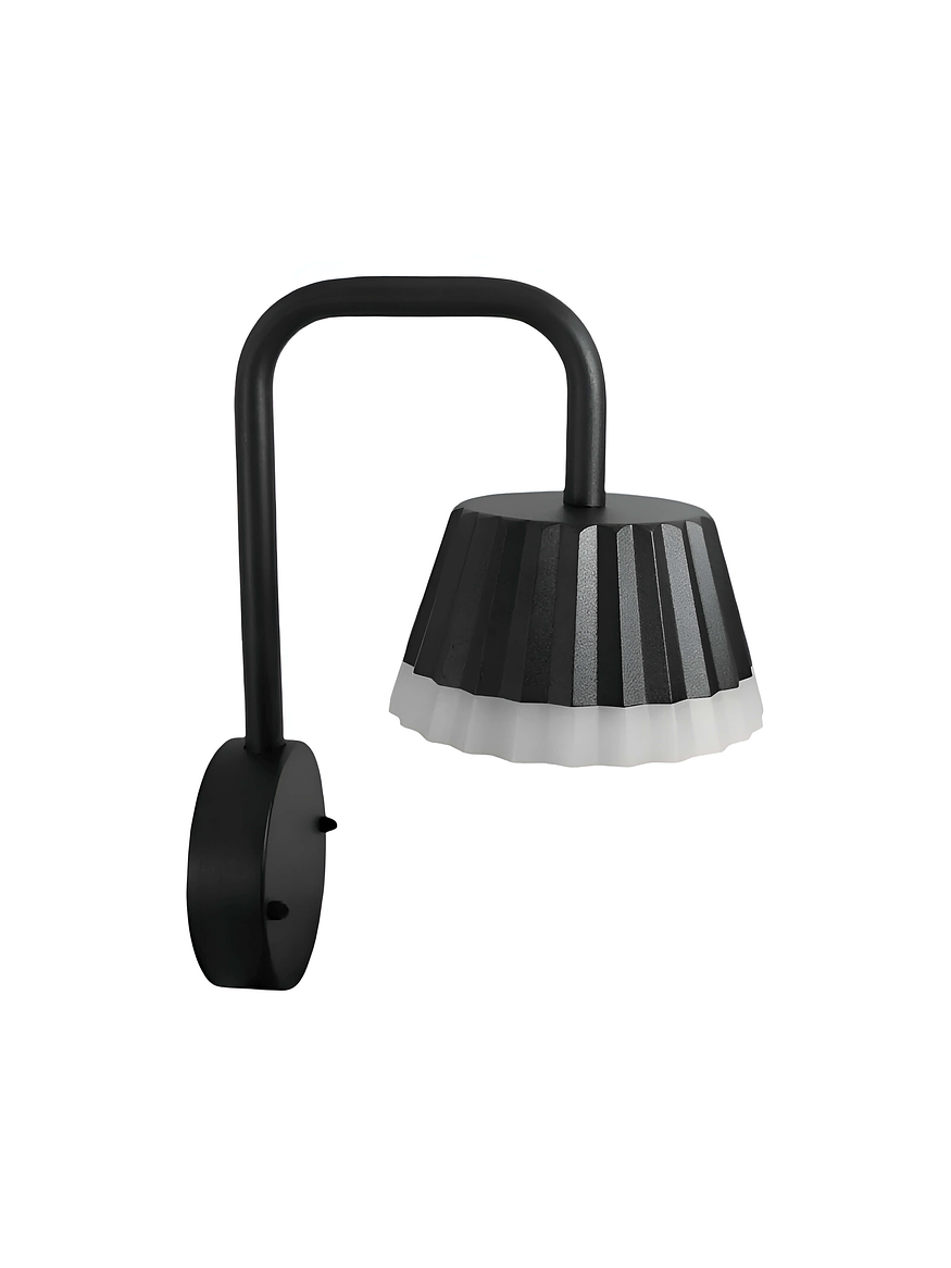 Aplique muro negro LED 10W 3000K IP54 Ø15cm 2