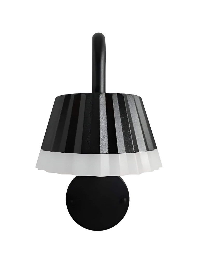 Aplique muro negro LED 10W 3000K IP54 Ø15cm 3